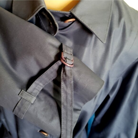 London Fog Women's Trench Coat Size 10 Blue - Picture 7 of 9
